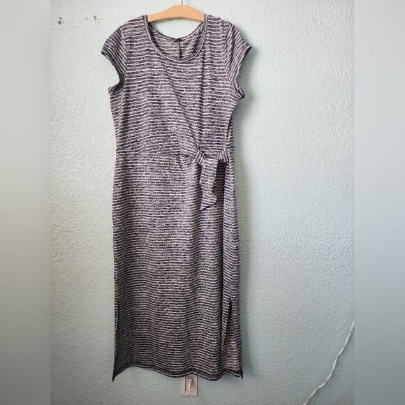 Talbots Faux Wrap Midi Maxi Blue Dress with Cap Sleeves - Picture 1 of 11